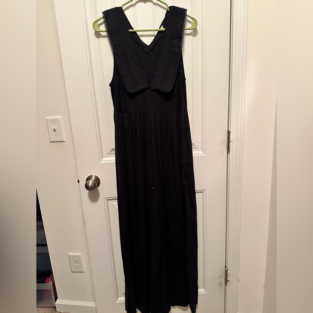 Free People Black Sleeveless Romper, eyelet details